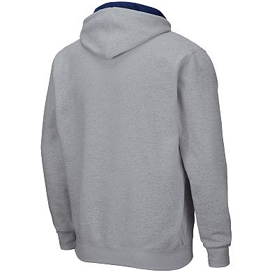 Men's Colosseum Heathered Gray Ole Miss Rebels Arch & Logo 3.0 Full-Zip Hoodie