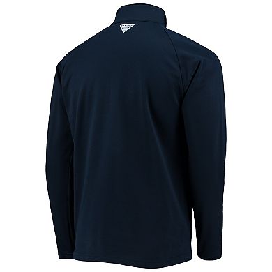 Men's Columbia Navy Auburn Tigers Terminal Tackle Fleece Raglan Omni-Shade Quarter-Zip Jacket