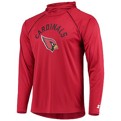 Men's Starter Cardinal Arizona Cardinals Raglan Long Sleeve Hoodie T-Shirt
