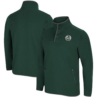 Men's Colosseum Green Colorado State Rams Rebound Snap Pullover Jacket
