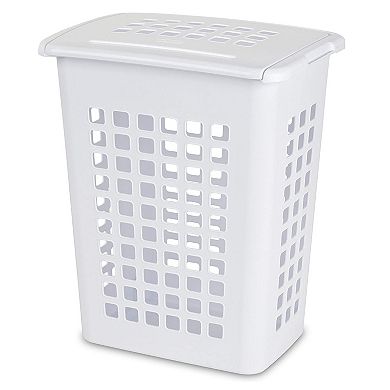 Sterilite Rectangular LiftTop Plastic Clothes Laundry Hamper Bin w/ Lid (4 Pack)