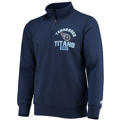 Men's Starter Navy Tennessee Titans Heisman Quarter-Zip Jacket