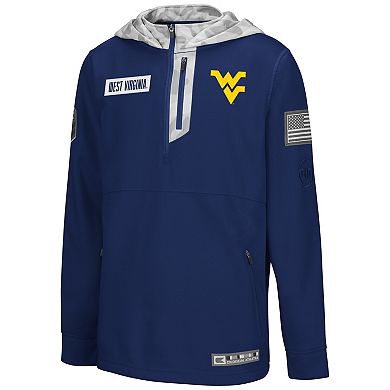 Youth Colosseum Navy/Arctic Camo West Virginia Mountaineers OHT Military Appreciation Shellback Quarter-Zip Hoodie