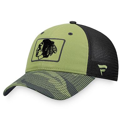 Men's Fanatics Branded Camo/Black Chicago Blackhawks Military Appreciation Snapback Hat