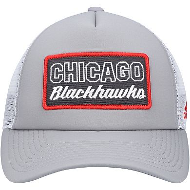 Men's adidas Gray/White Chicago Blackhawks Locker Room Foam Trucker Snapback Hat