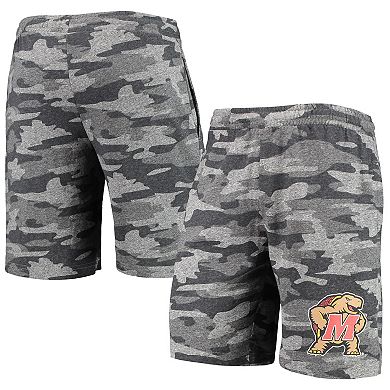 Men's Concepts Sport Charcoal/Gray Maryland Terrapins Camo Backup Terry Jam Lounge Shorts