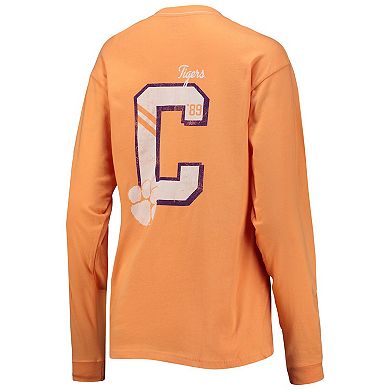 Women's League Collegiate Wear Orange Clemson Tigers Pocket Oversized Long Sleeve T-Shirt