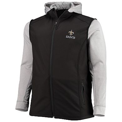 Men's Dunbrooke Black/Gray New Orleans Saints Big & Tall Alpha Full-Zip Hoodie Jacket