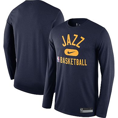 Men's Nike Navy Utah Jazz 2021/22 On-Court Practice Legend Performance Long Sleeve T-Shirt