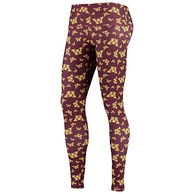 Women's ZooZatz Maroon Minnesota Golden Gophers Stacked Mascot Leggings