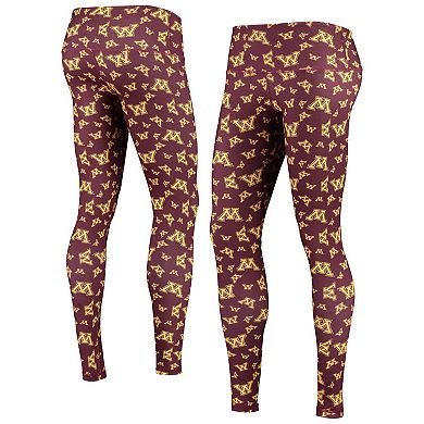 Women's ZooZatz Maroon Minnesota Golden Gophers Stacked Mascot Leggings