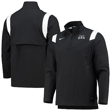 Men's Nike Black Team USA On-Field Quarter-Zip Jacket