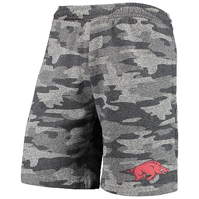 Men's Concepts Sport Charcoal/Gray Arkansas Razorbacks Camo Backup Terry Jam Lounge Shorts