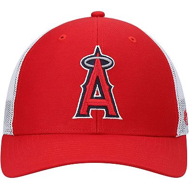 Men's '47 Red/White Los Angeles Angels Primary Logo Trucker Snapback Hat