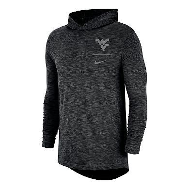 Men's Nike Black West Virginia Mountaineers Slub Performance Long Sleeve Hoodie T-Shirt
