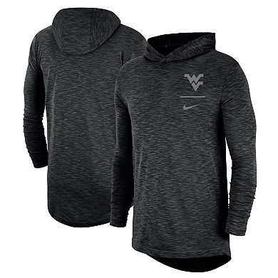 Men's Nike Black West Virginia Mountaineers Slub Performance Long Sleeve Hoodie T-Shirt