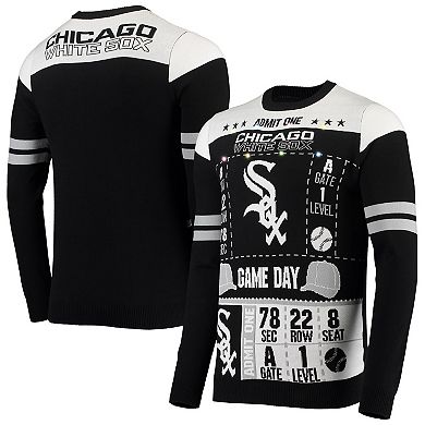 Men's FOCO Black Chicago White Sox Ticket Light-Up Ugly Sweater