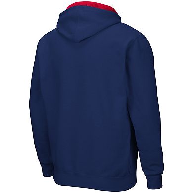 Men's Colosseum Navy FAU Owls Arch & Logo 3.0 Full-Zip Hoodie