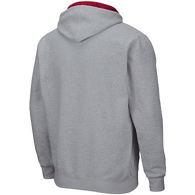 Men's Colosseum Heathered Gray Stanford Cardinal Arch & Logo 3.0 Full-Zip Hoodie