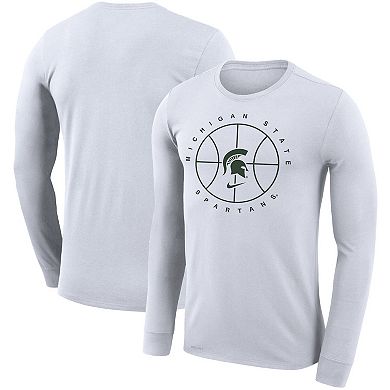 Men's Nike White Michigan State Spartans Basketball Icon Legend Performance Long Sleeve T-Shirt