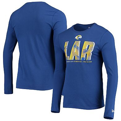 Men's New Era Royal Los Angeles Rams Combine Authentic Static Abbreviation Long Sleeve T-Shirt