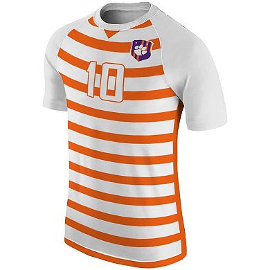 Men's Original Retro Brand #10 White Clemson Tigers Soccer Jersey