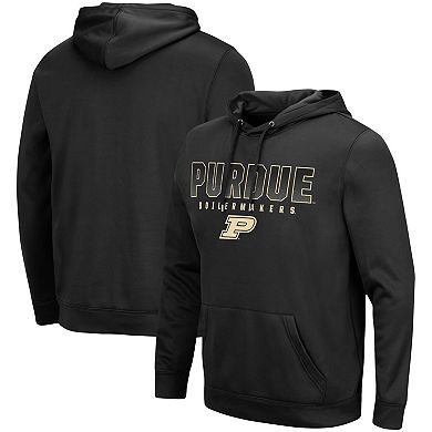 Men's Colosseum Black Purdue Boilermakers Blackout 3.0 Pullover Hoodie