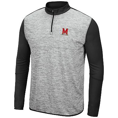 Men's Colosseum Heathered Gray/Black Maryland Terrapins Prospect Quarter-Zip Jacket