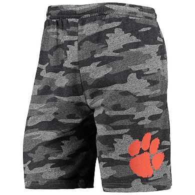 Men's Concepts Sport Charcoal/Gray Clemson Tigers Camo Backup Terry Jam Lounge Shorts