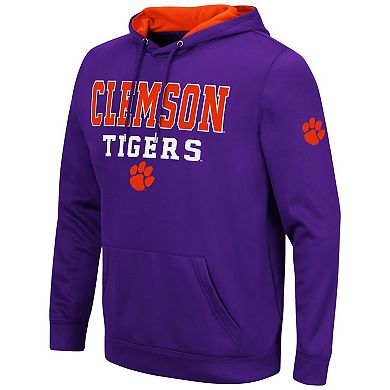 Men's Colosseum Purple Clemson Tigers Sunrise Pullover Hoodie