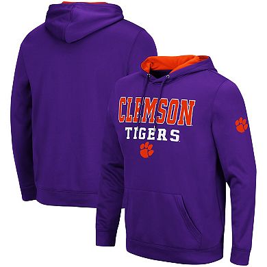 Men's Colosseum Purple Clemson Tigers Sunrise Pullover Hoodie