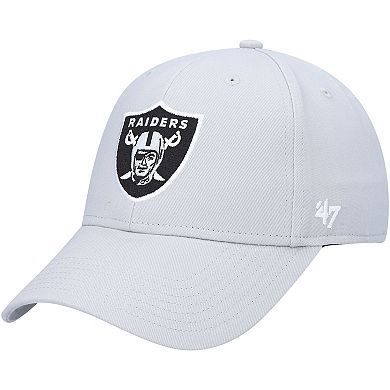 Youth '47 Silver Las Vegas Raiders Secondary MVP Adjustable Hat