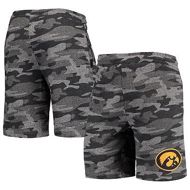 Men's Concepts Sport Charcoal/Gray Iowa Hawkeyes Camo Backup Terry Jam Lounge Shorts