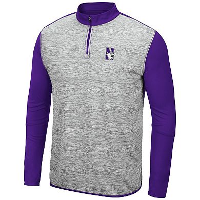 Men's Colosseum Heathered Gray/Purple Northwestern Wildcats Prospect Quarter-Zip Jacket