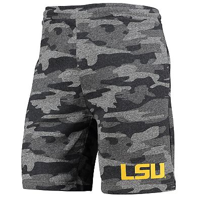 Men's Concepts Sport Charcoal/Gray LSU Tigers Camo Backup Terry Jam Lounge Shorts
