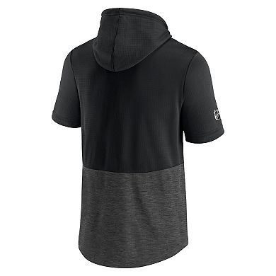 Men's Fanatics Branded Black Philadelphia Flyers Authentic Pro Travel and Training Short Sleeve Pullover Hoodie