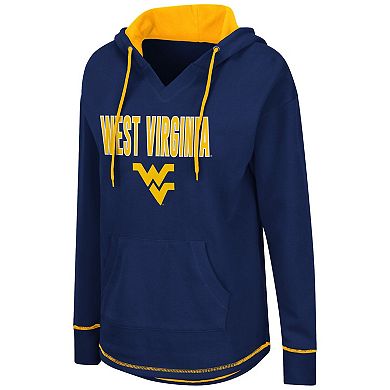 Women's Colosseum Navy West Virginia Mountaineers Tunic Pullover Hoodie