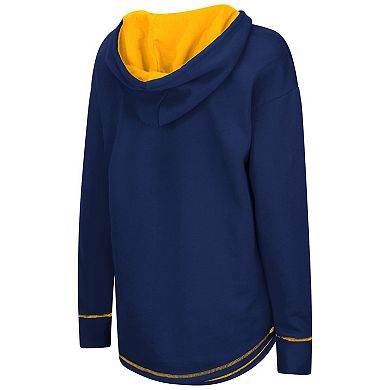 Women's Colosseum Navy West Virginia Mountaineers Tunic Pullover Hoodie