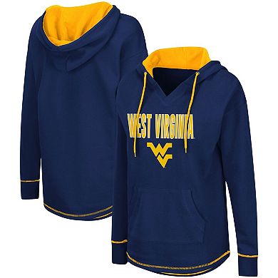 Women's Colosseum Navy West Virginia Mountaineers Tunic Pullover Hoodie