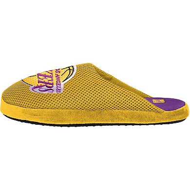 Men's FOCO Los Angeles Lakers Big Logo Colorblock Mesh Slippers