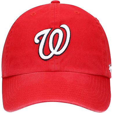 Youth '47 Red Washington Nationals Team Logo Clean Up Adjustable Hat