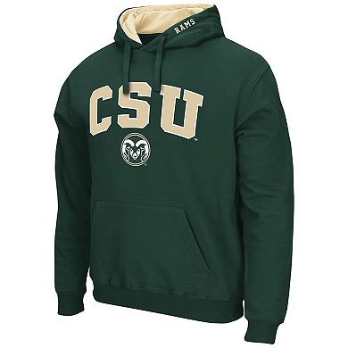 Men's Colosseum Green Colorado State Rams Arch and Logo Pullover Hoodie