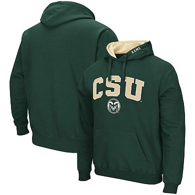 Men's Colosseum Green Colorado State Rams Arch and Logo Pullover Hoodie