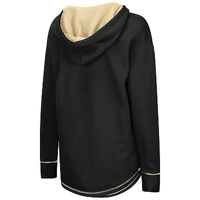 Women's Colosseum Black Purdue Boilermakers Tunic Pullover Hoodie