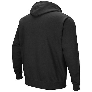 Men's Colosseum Black NC State Wolfpack Arch & Logo 3.0 Pullover Hoodie