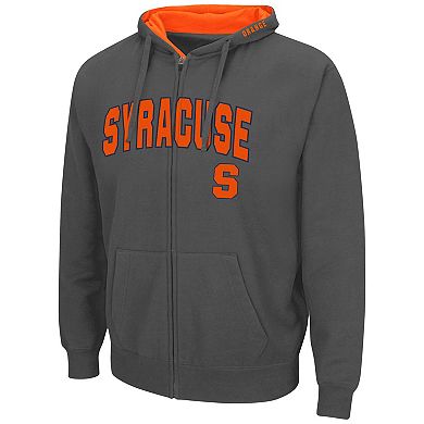 Men's Colosseum Charcoal Syracuse Orange Arch & Logo 3.0 Full-Zip Hoodie