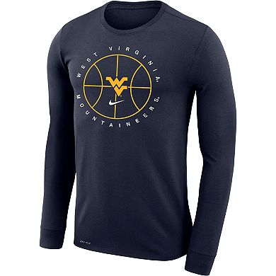 Men's Nike Navy West Virginia Mountaineers Basketball Icon Legend Performance Long Sleeve T-Shirt