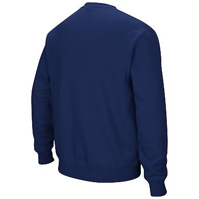 Men's Colosseum Navy Georgia Tech Yellow Jackets Team Arch & Logo Tackle Twill Pullover Sweatshirt
