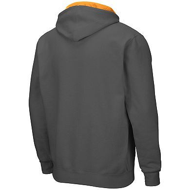 Men's Colosseum Charcoal Tennessee Volunteers Arch & Logo 3.0 Full-Zip Hoodie