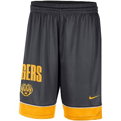 Men's Nike Charcoal/Gold LSU Tigers Fast Break Shorts